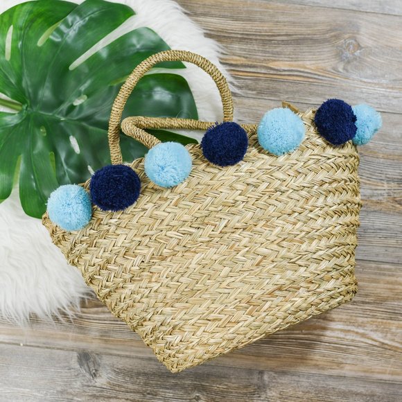 Target Handbags - Woven pom pom bag